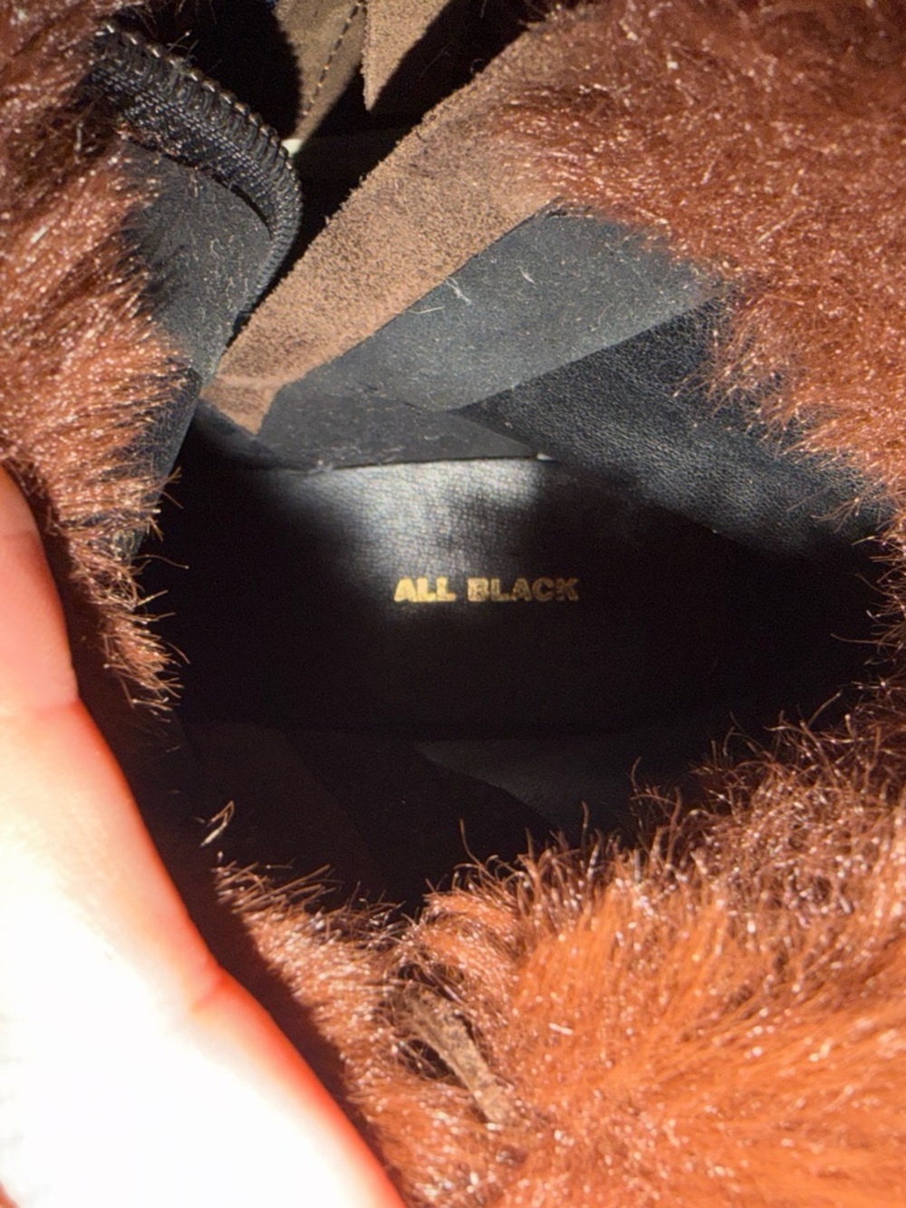 Brown Faux Fur Suede Ankle Booties with White Athletic Sole - Picture 5 of 6